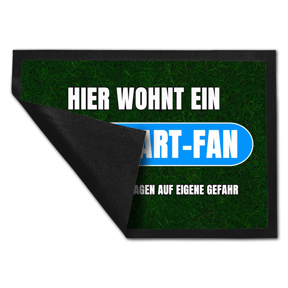 Hier wohnt ein Stuttgart-Fan Fußmatte in 35x50 cm mit Rasenmotiv
