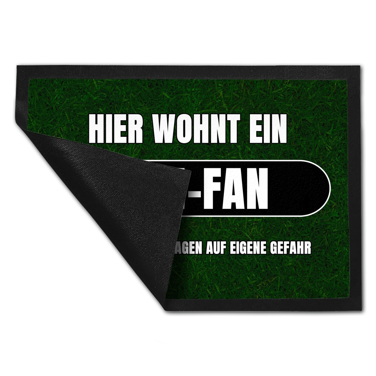 Hier wohnt ein Ulm-Fan Fußmatte in 35x50 cm mit Rasenmotiv