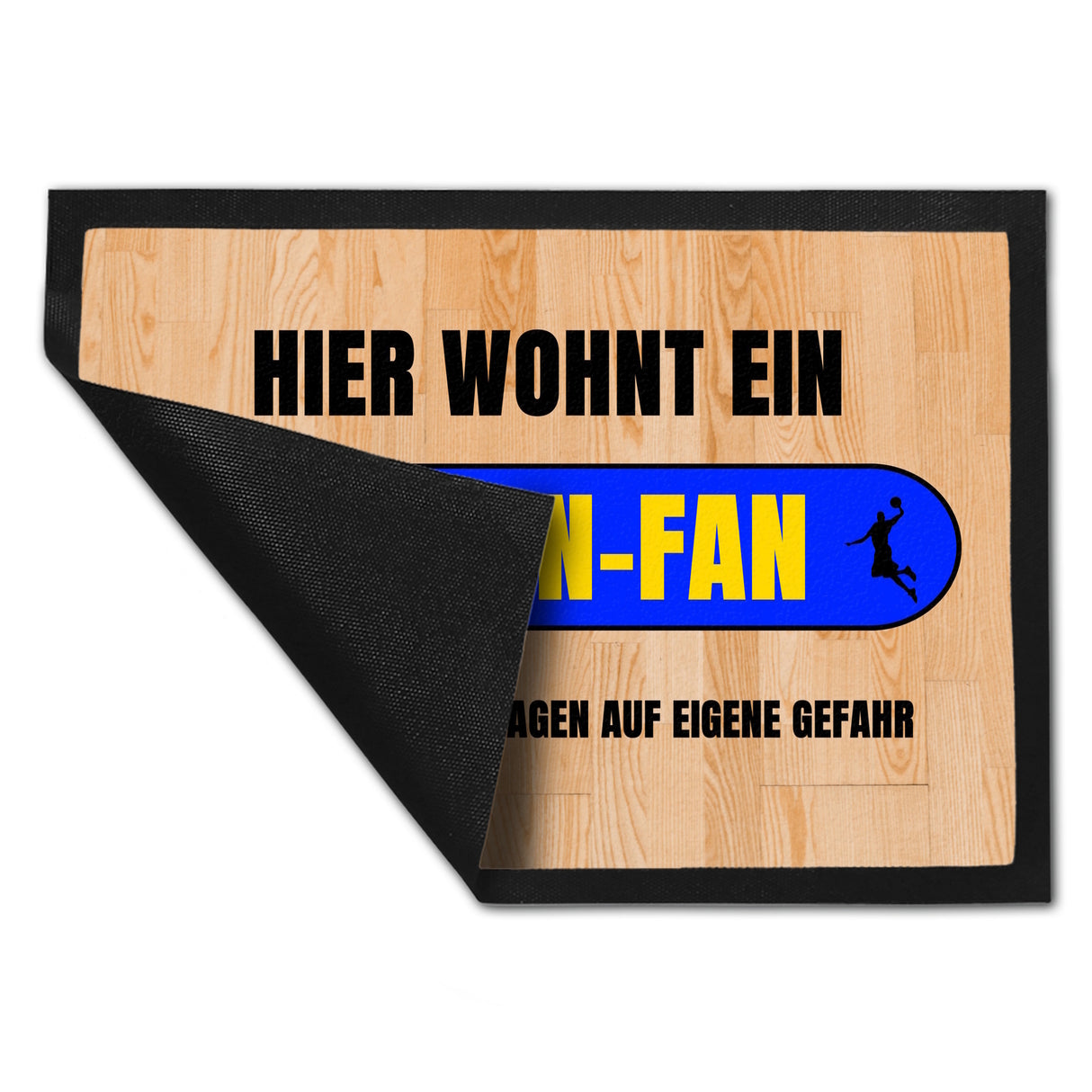Hier wohnt ein Berlin-Fan Fußmatte in 35x50 cm mit Turnhallenboden Motiv
