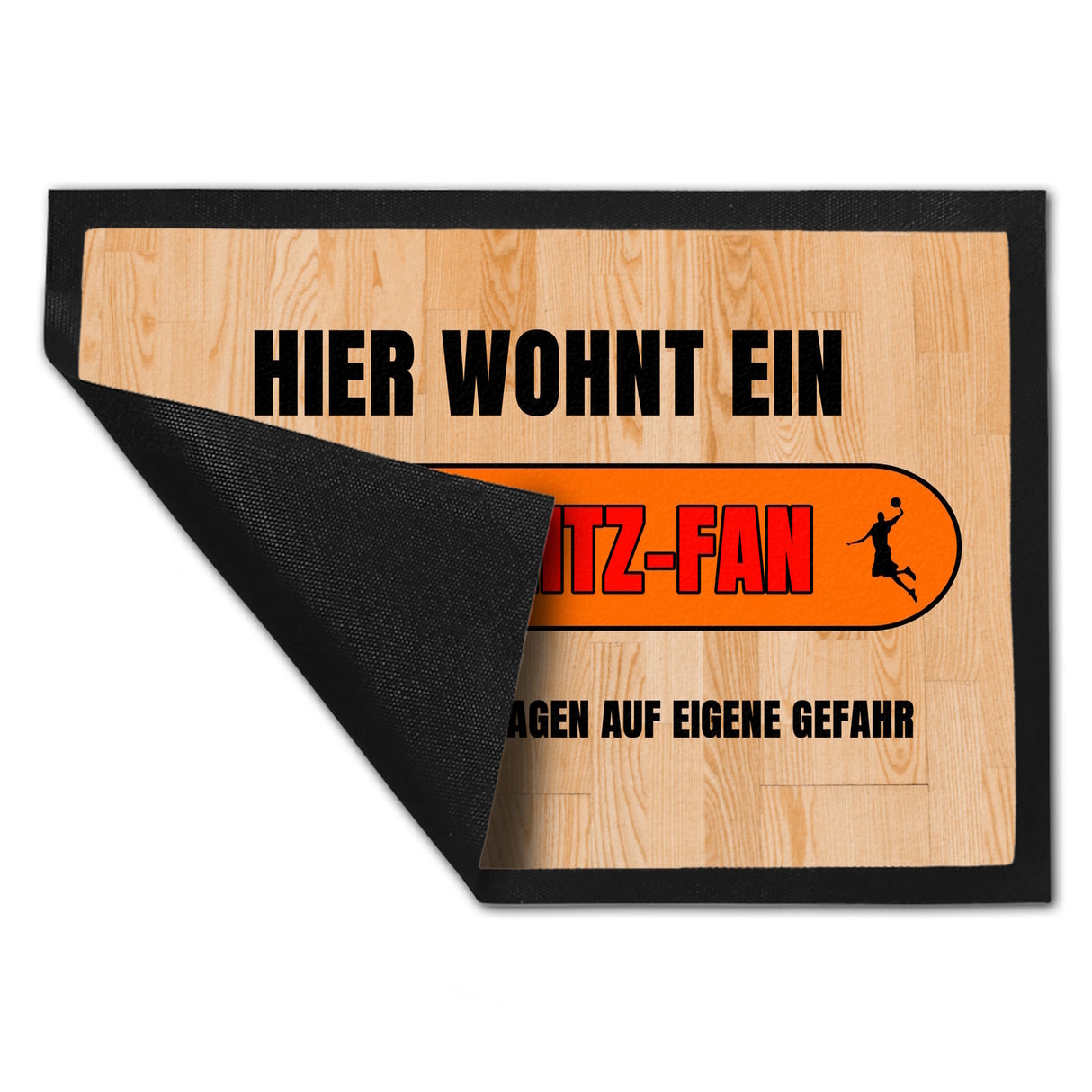 Hier wohnt ein Chemnitz-Fan Fußmatte in 35x50 cm mit Turnhallenboden Motiv