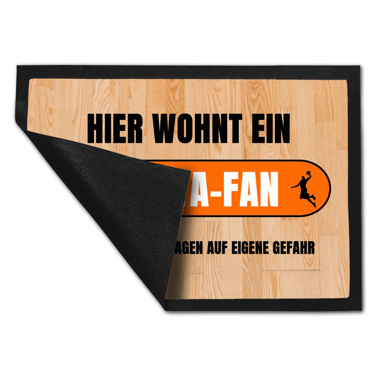 Hier wohnt ein Vechta-Fan Fußmatte in 35x50 cm mit Turnhallenboden Motiv