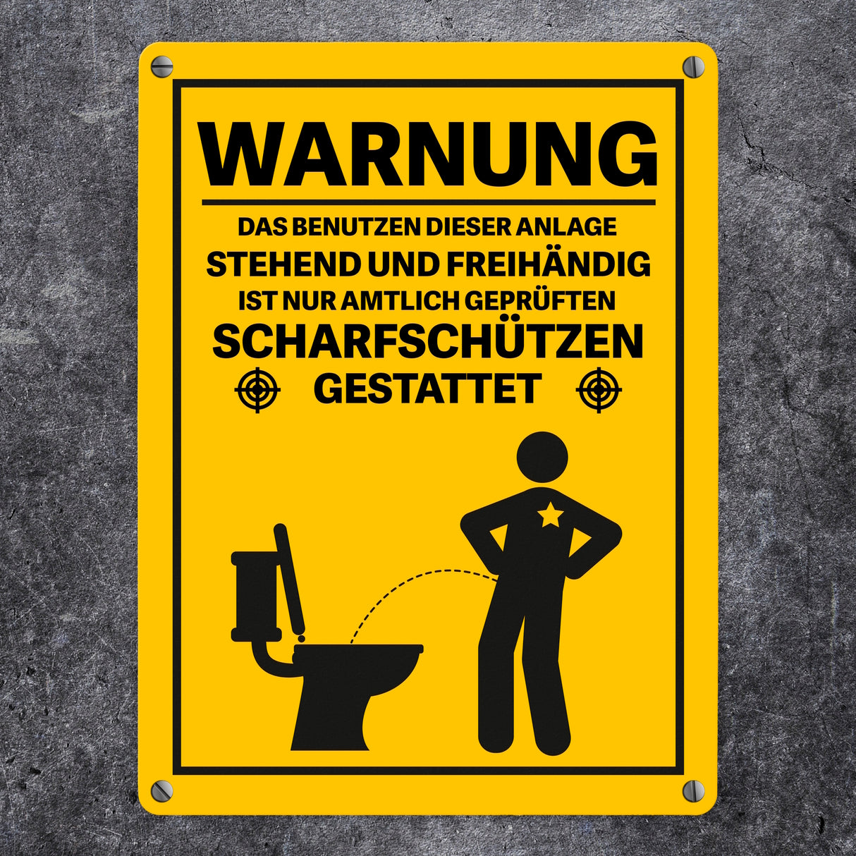 Vorsicht Die Benutzung der Anlage ist nur Scharfschützen gestattet Metallschild