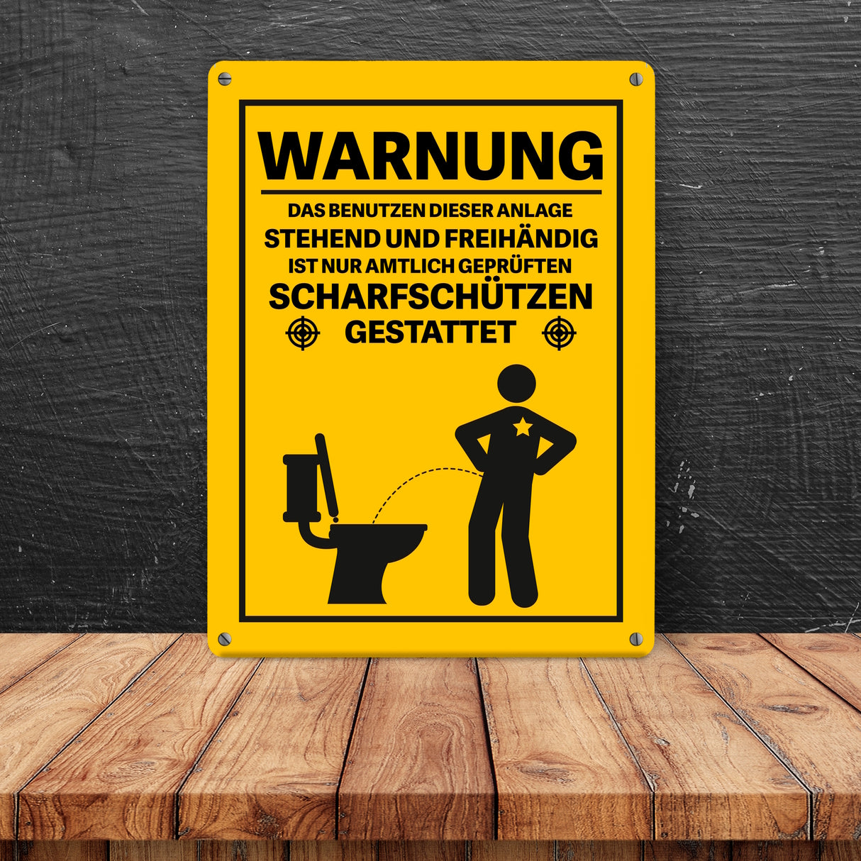 Vorsicht Die Benutzung der Anlage ist nur Scharfschützen gestattet Metallschild