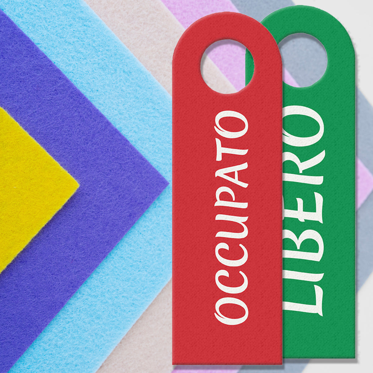 Türhänger auf italienisch Libero-Occupato -rot Italien Italia