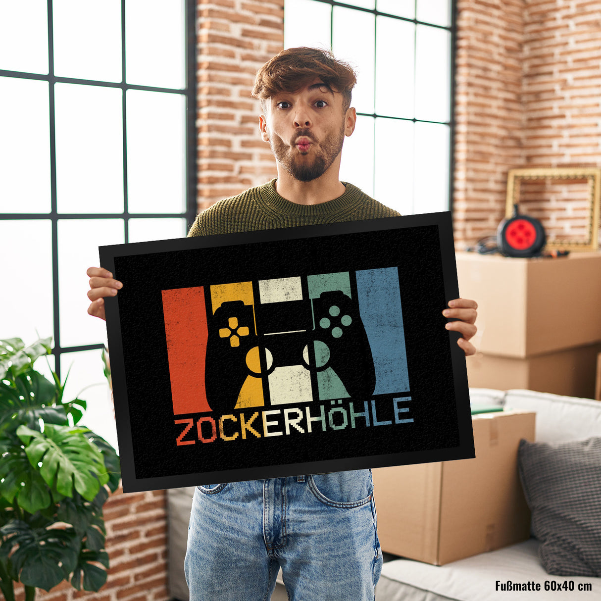 Zockerhöhle Fußmatte im coolen Retro Design