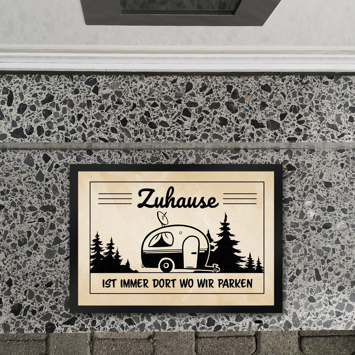 Zuhause ist immer dort wo wir Parken Fußmatte mit Camping-Motiven