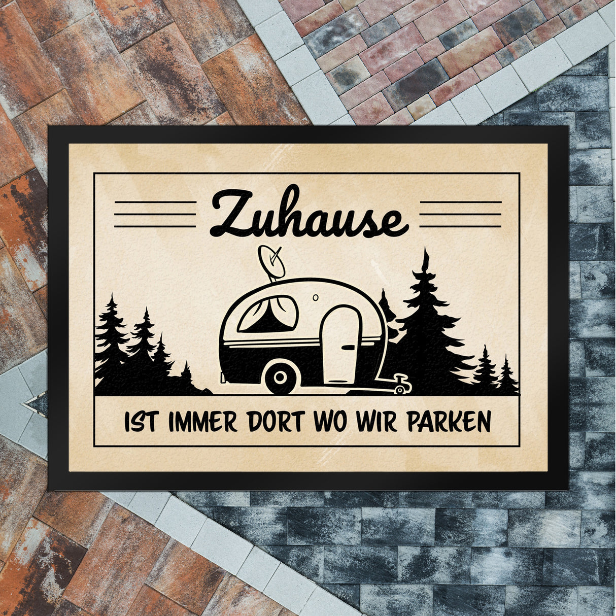 Zuhause ist immer dort wo wir Parken Fußmatte mit Camping-Motiven