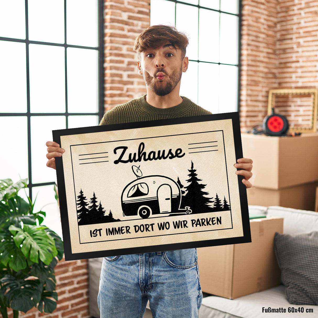 Zuhause ist immer dort wo wir Parken Fußmatte mit Camping-Motiven
