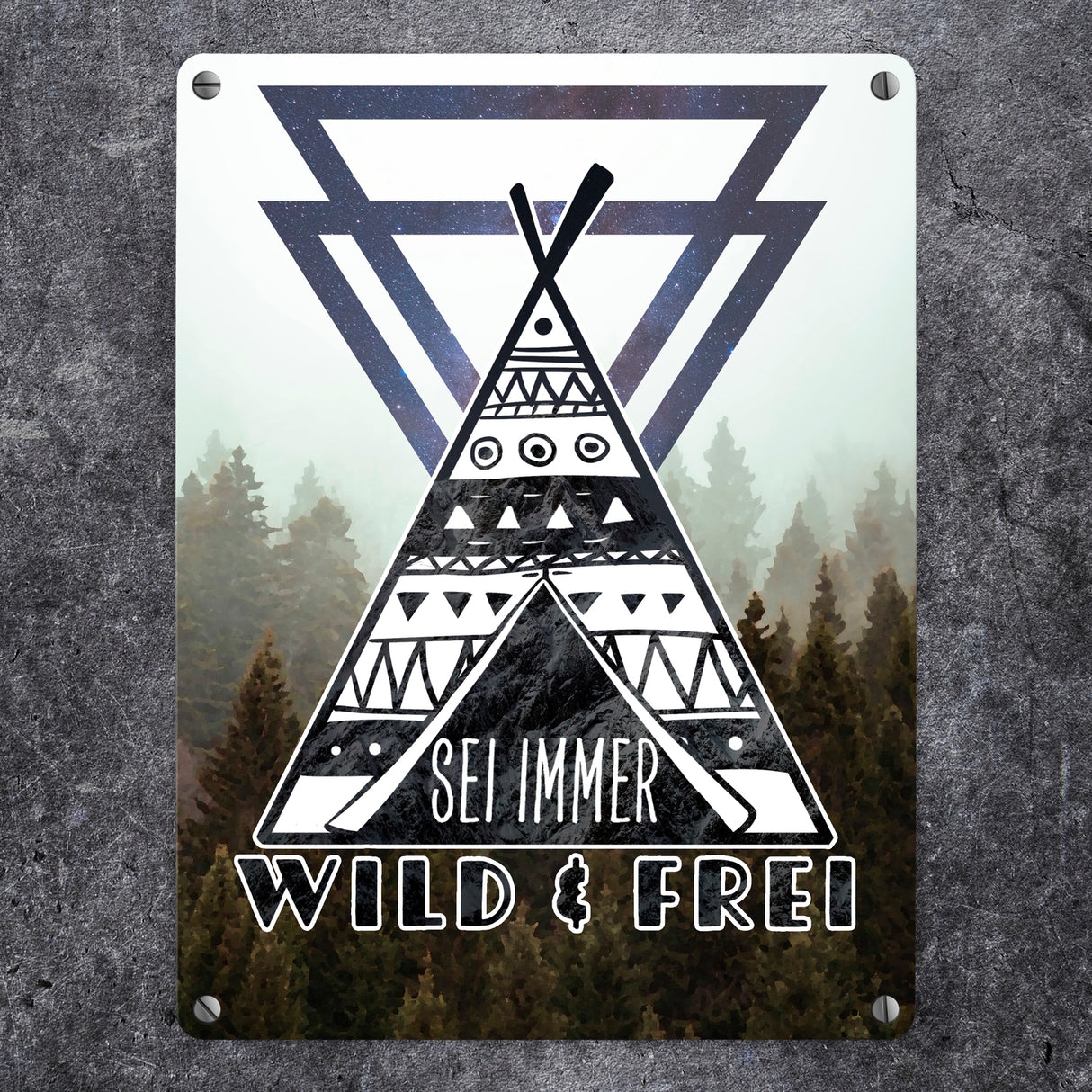 Sei immer wild & frei Metallschild mit Natur Motiven