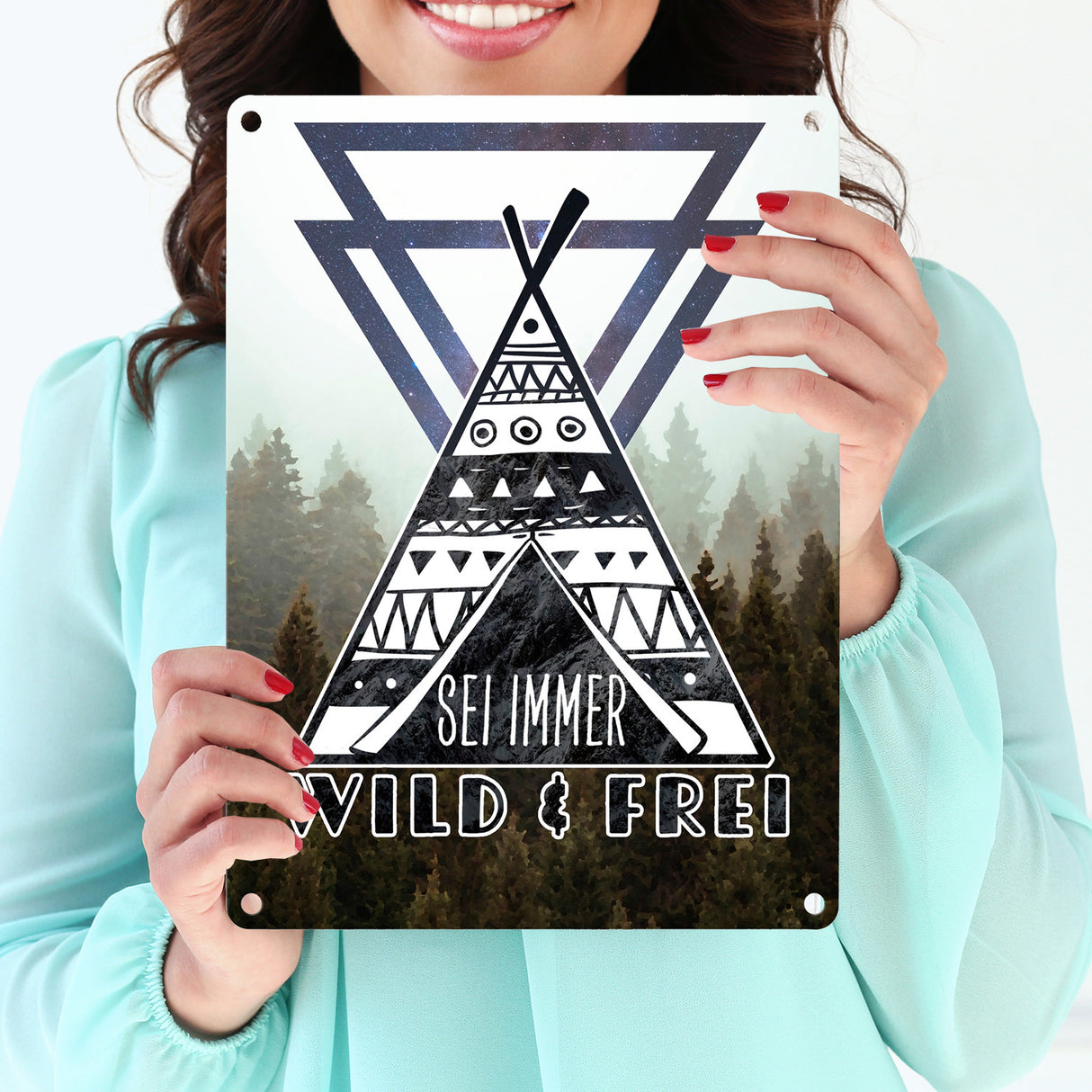 Sei immer wild & frei Metallschild mit Natur Motiven