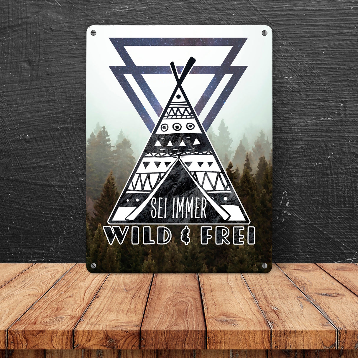 Sei immer wild & frei Metallschild mit Natur Motiven