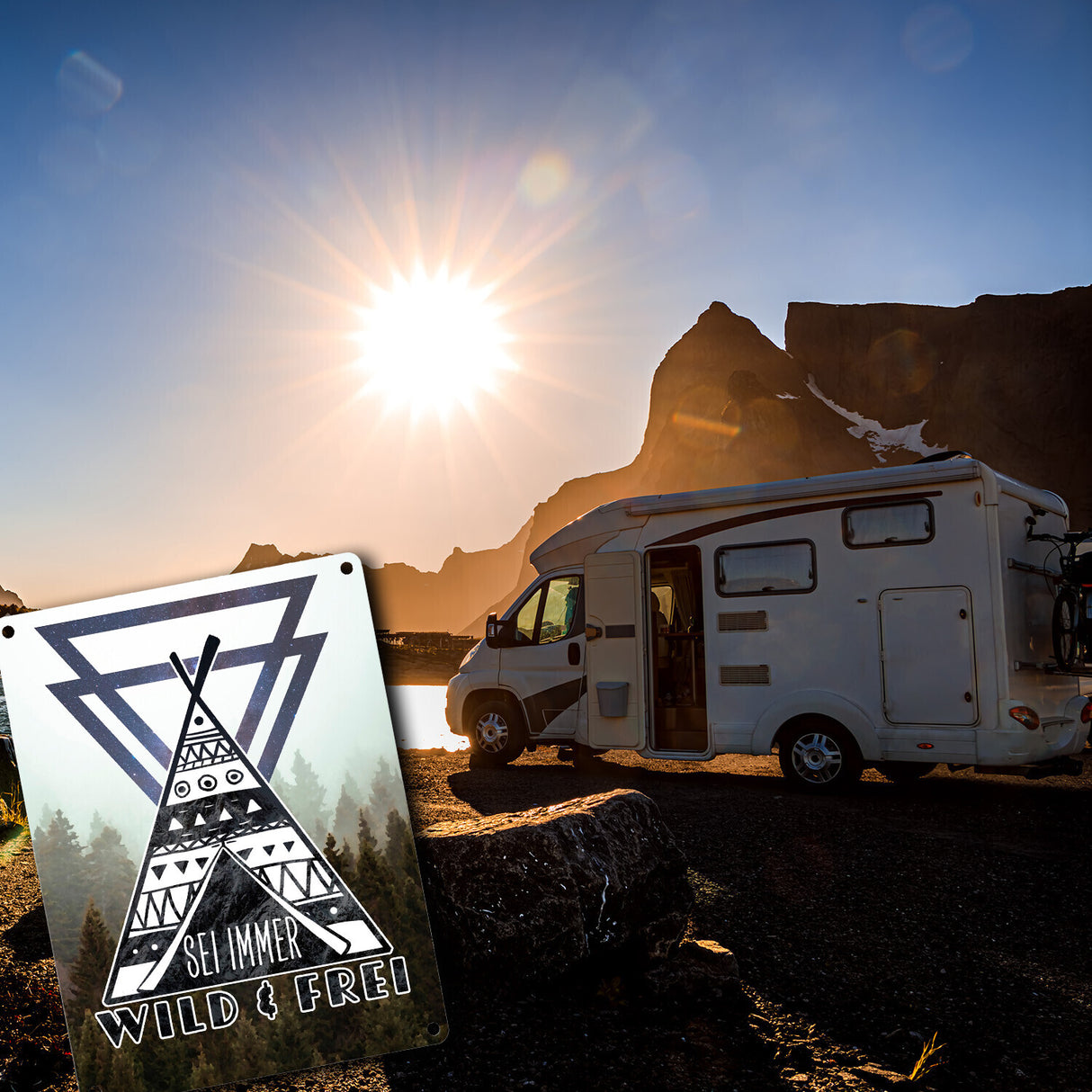 Sei immer wild & frei Metallschild mit Natur Motiven