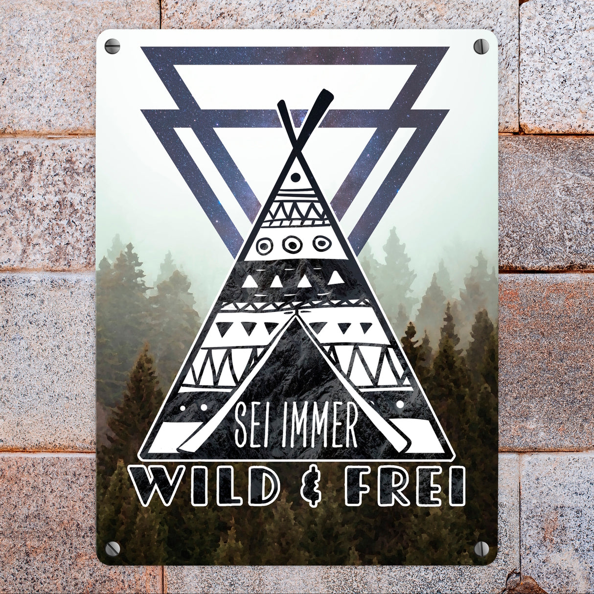 Sei immer wild & frei Metallschild mit Natur Motiven