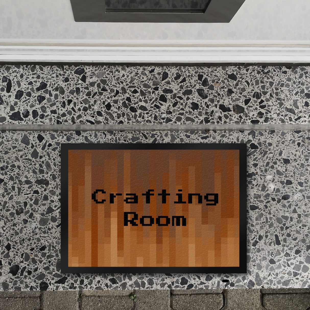 Fußmatte in 35x50 cm mit Pixelmotiv und Spruch: Crafting Room Pixel Art Zockerzimmer