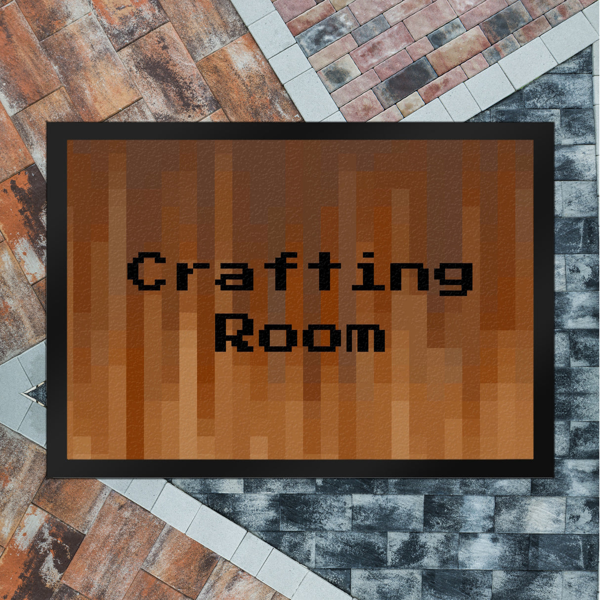 Fußmatte in 35x50 cm mit Pixelmotiv und Spruch: Crafting Room Pixel Art Zockerzimmer