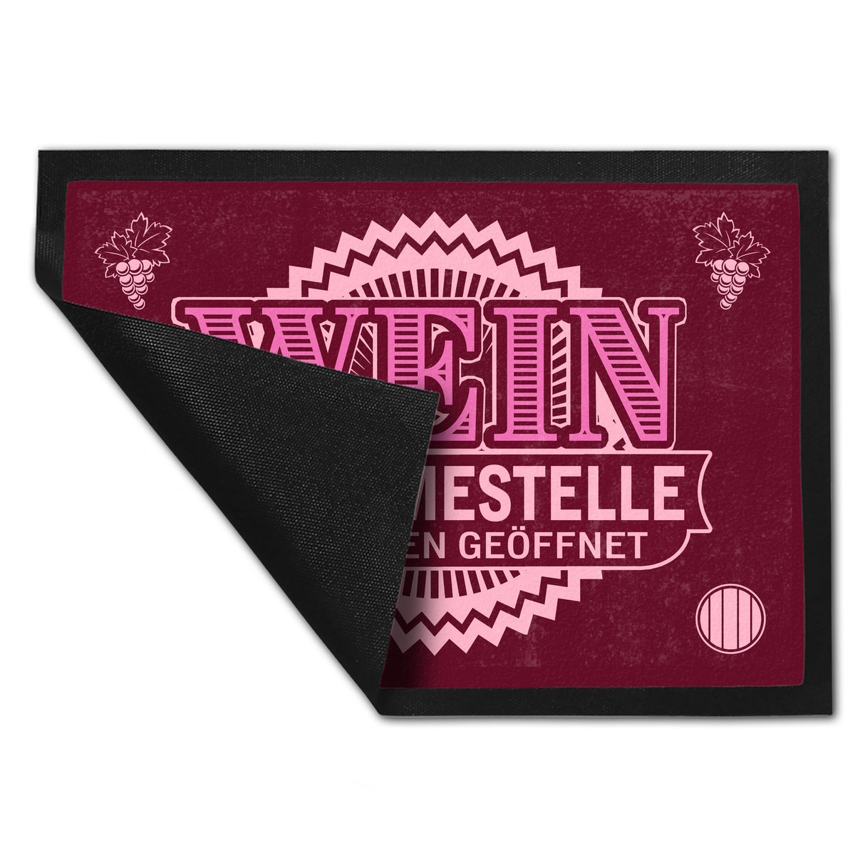 Wein Annahmestelle Fußmatte mit lustigem Spruch und Weinmotiven