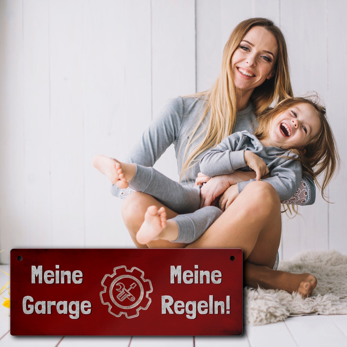Meine Garage, Meine Regeln Metallschild in 7,5x20cm
