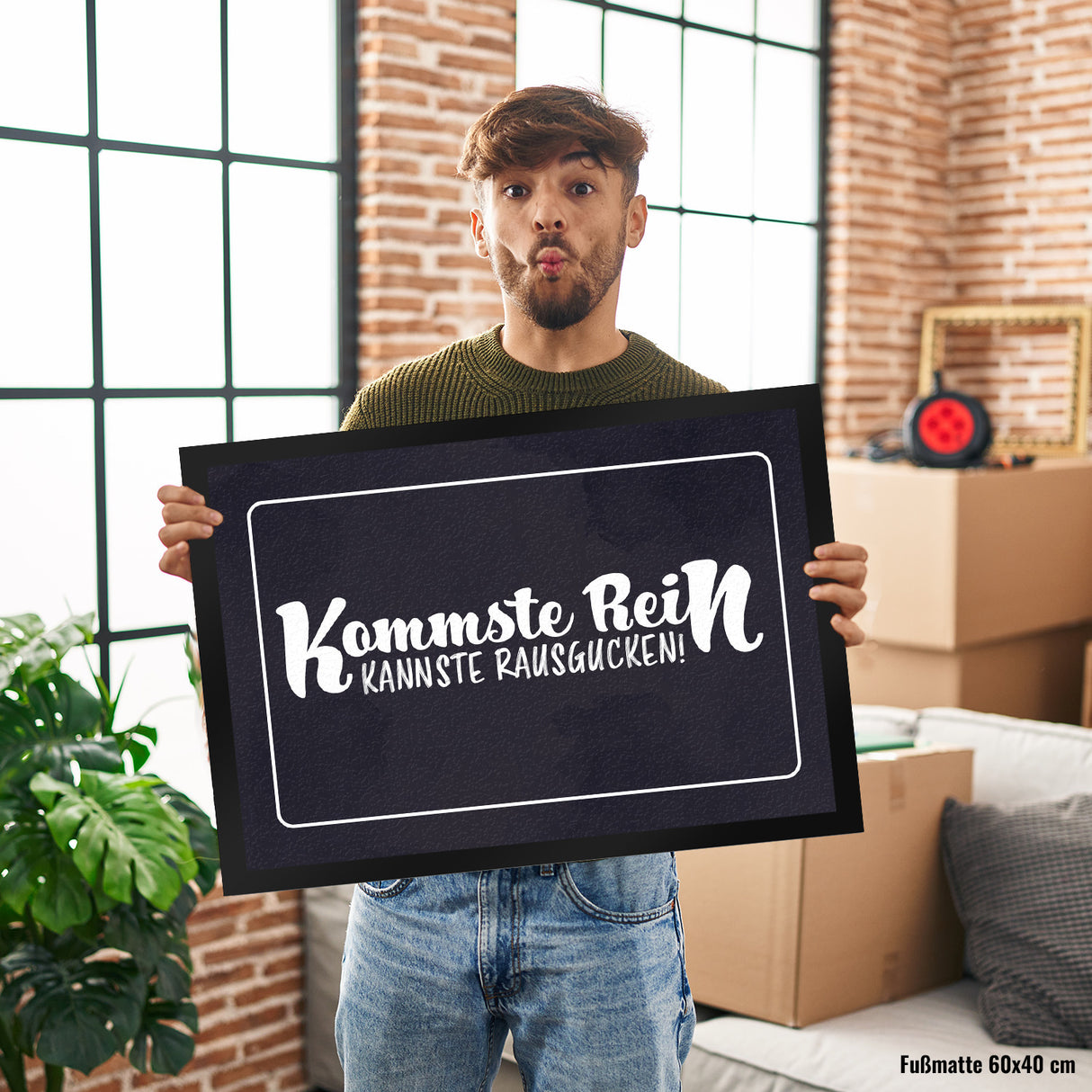 Fußmatte mit lustigem Spruch - Kommste rein kannste rausgucken