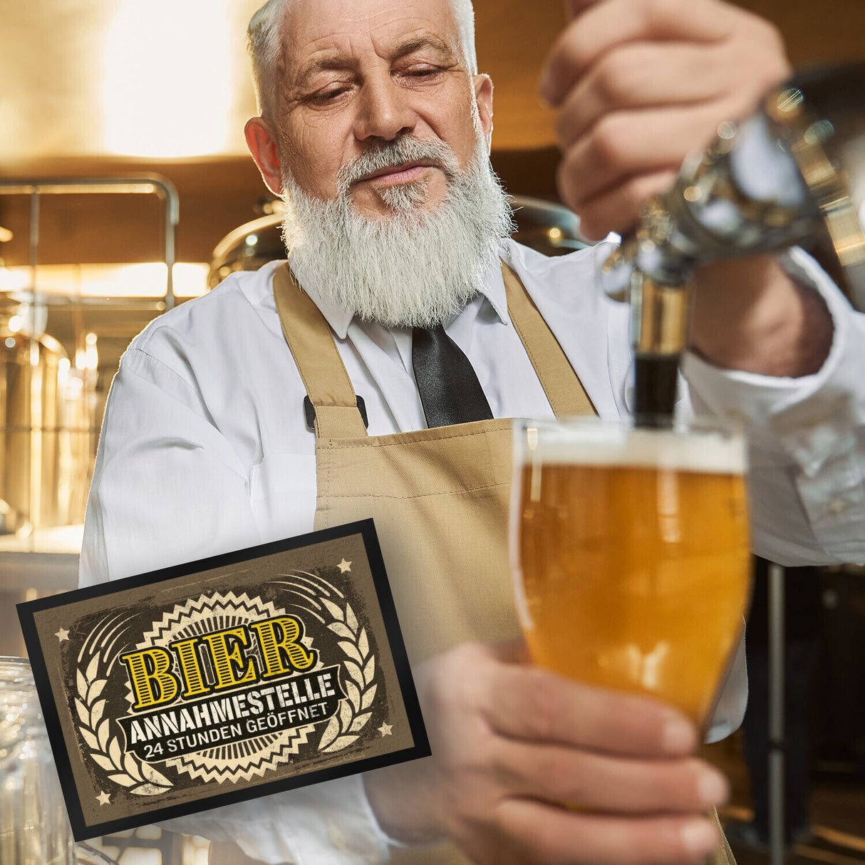 Fußmatte Bier Annahmestelle - 24 Stunden geöffnet und Biermotiven