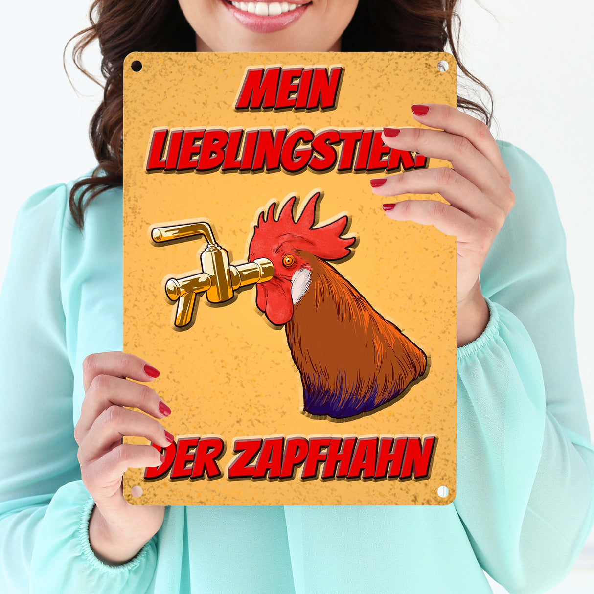 Metallschild mit Bier-Spruch - Mein Lieblingstier: der Zapfhahn