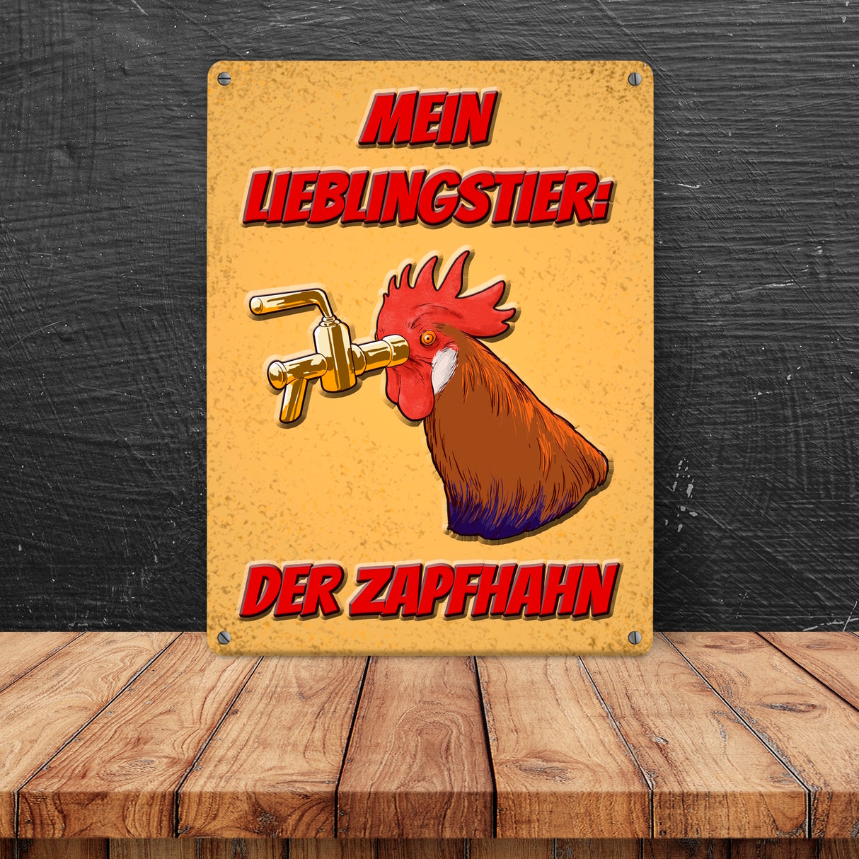 Metallschild mit Bier-Spruch - Mein Lieblingstier: der Zapfhahn
