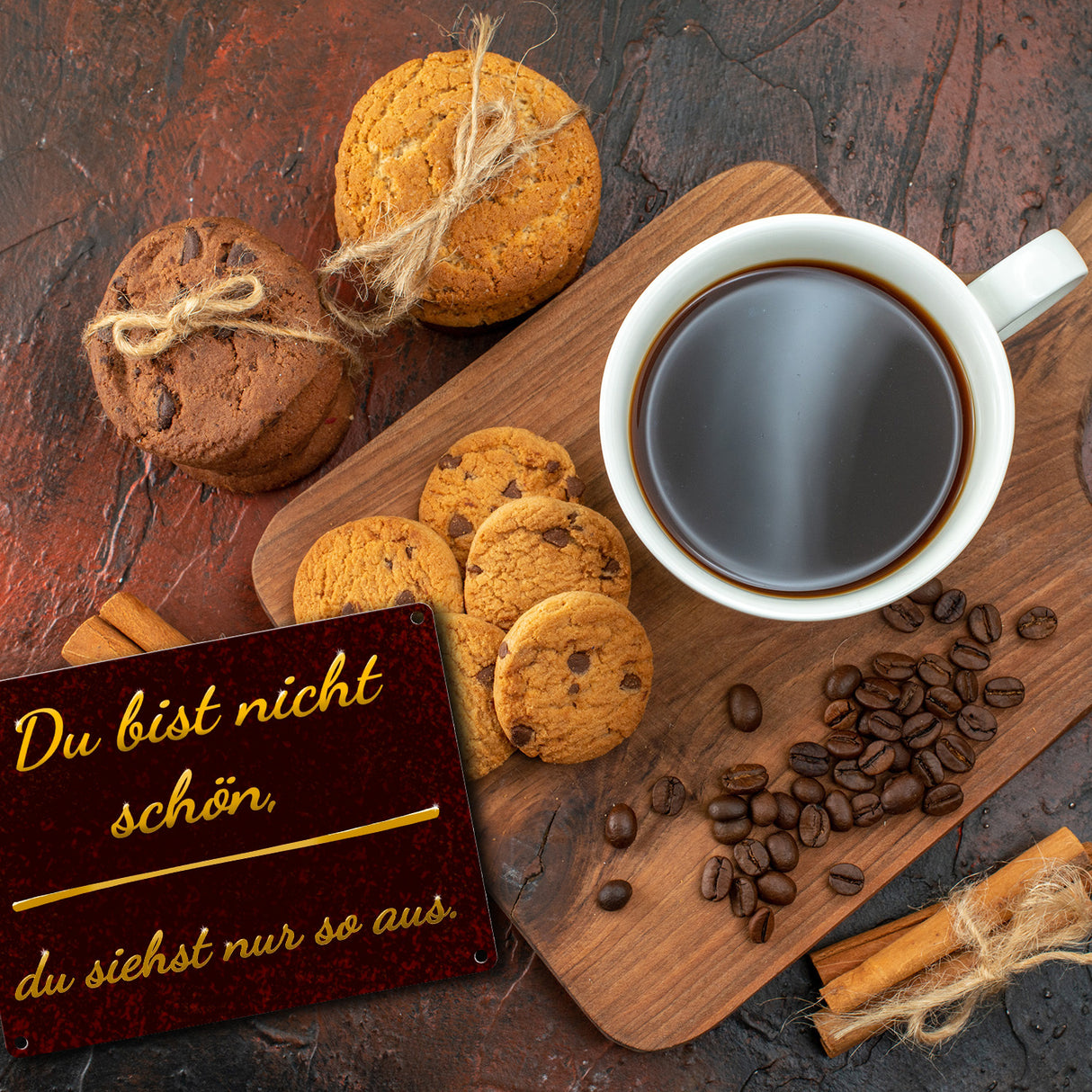 Metallschild mit Spruch - Du bist nicht schön, du siehst nur so aus