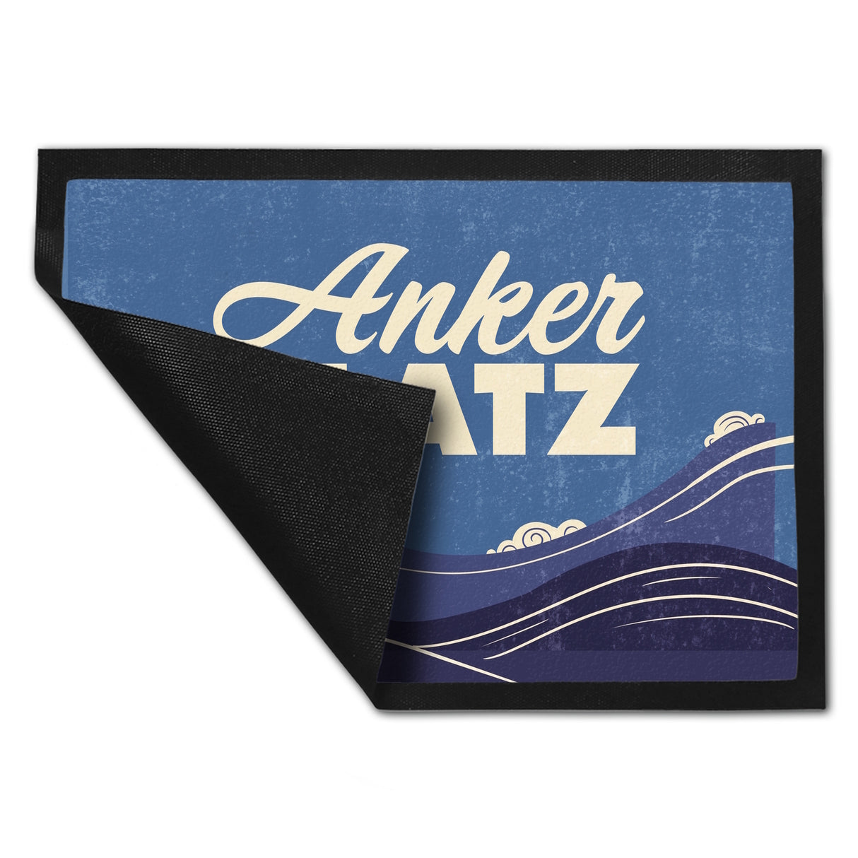 Fußmatte mit Meer Motiv und Anker - Ankerplatz mit Wellen an der Nordsee