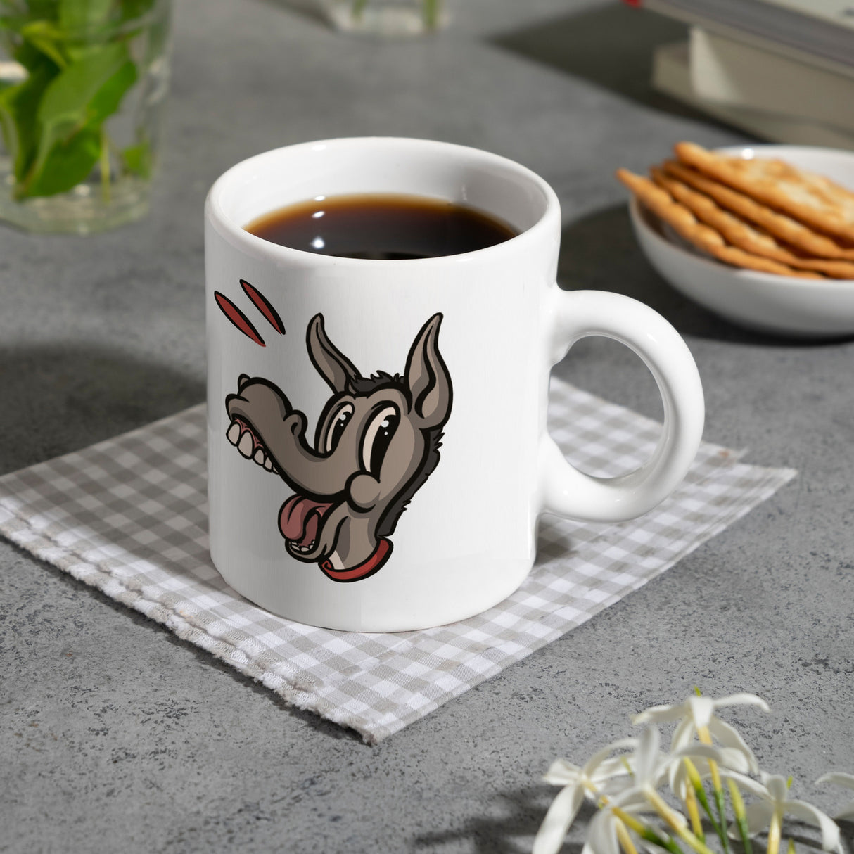 Kaffeebecher mit Spruch - Ich brauche keinen Therapeuten. Ich hab ja meine Esel