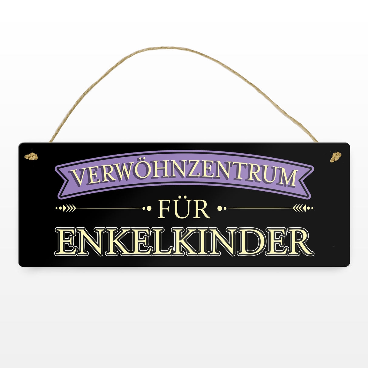 Metallschild für Großeltern mit lustigem Spruch - Verwöhnzentrum für Enkelkinder