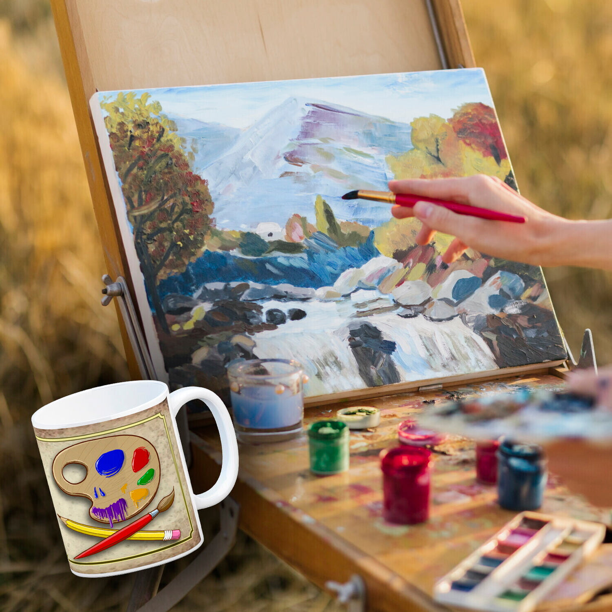 Kaffeebecher mit Motiv und Spruch - Kunst kommt von Können nicht von Wollen