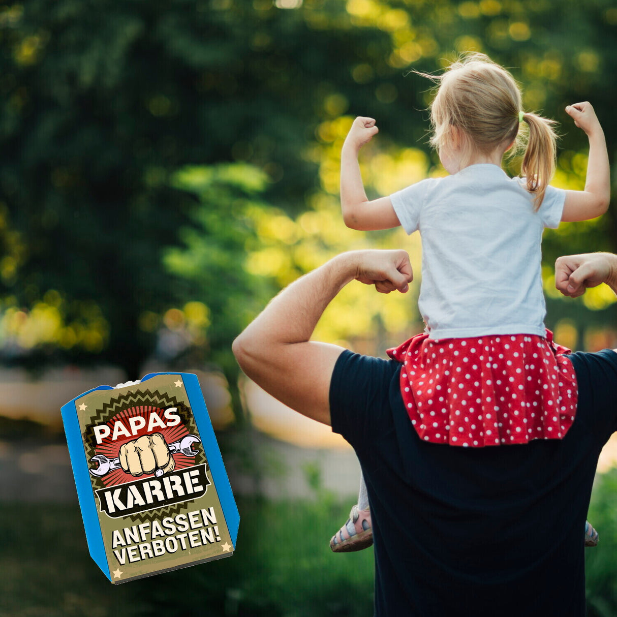 Papas Karre Anfassen Verboten Parkscheibe mit Werkzeug Motiv Einkaufswagenchips