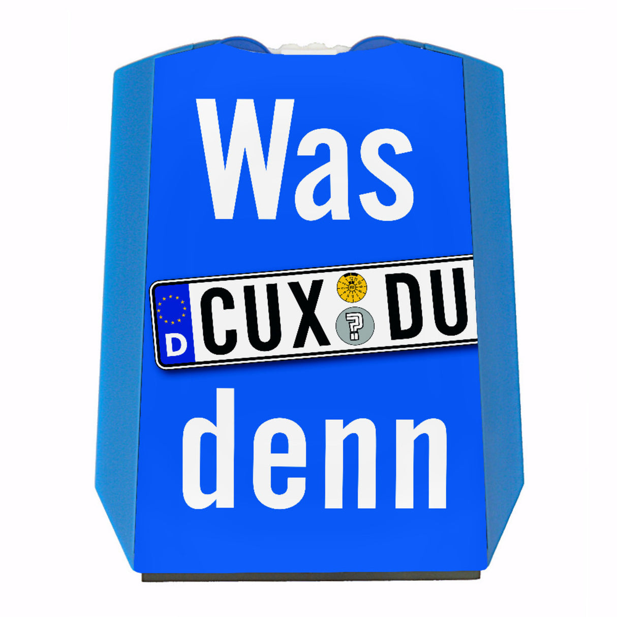Was CUX DU denn? Parkscheibe mit Kennzeichenmotiv und 2 Einkaufswagenchips