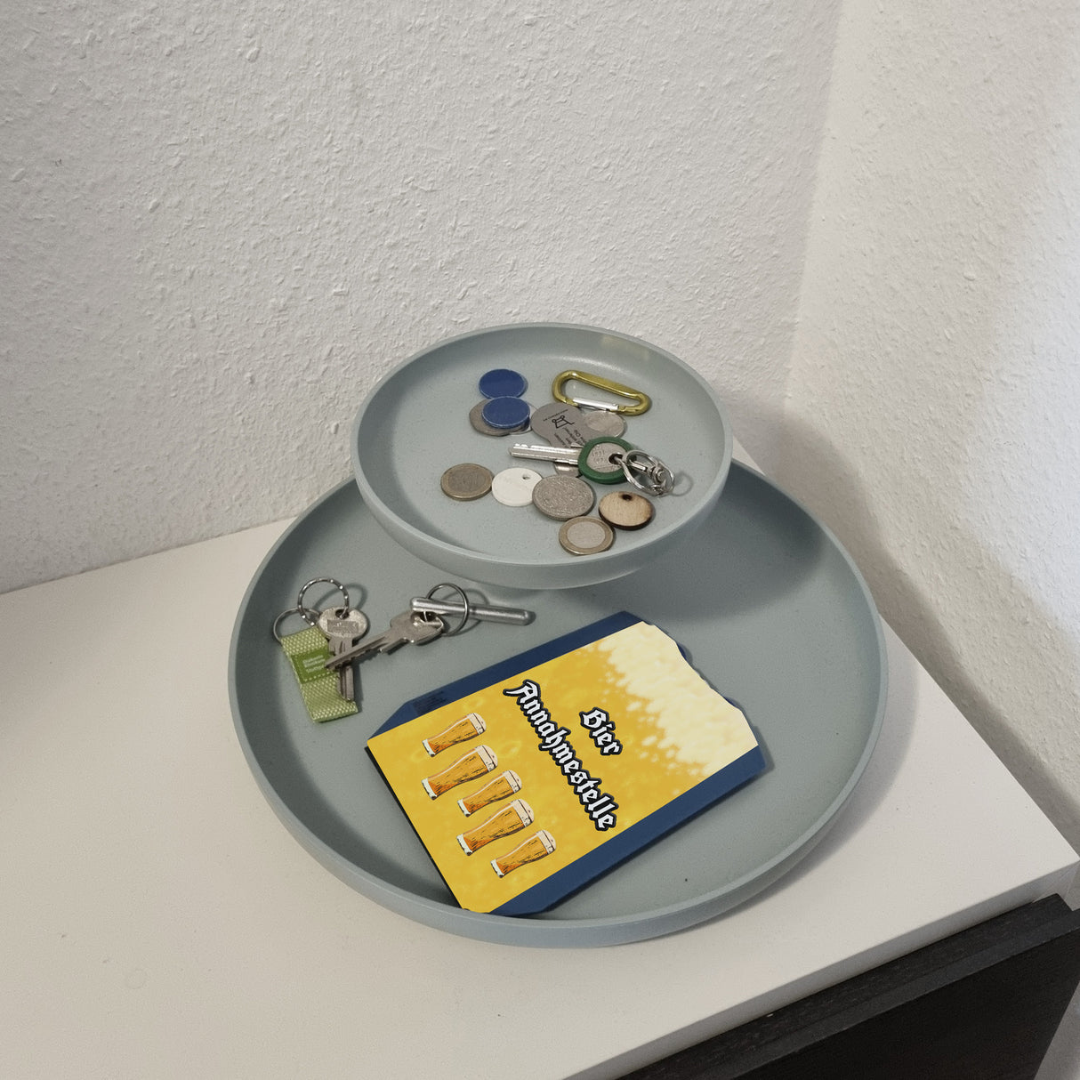 Bier Parkscheibe mit Spruch Bier Annahmestelle mit 2 Einkaufswagenchips