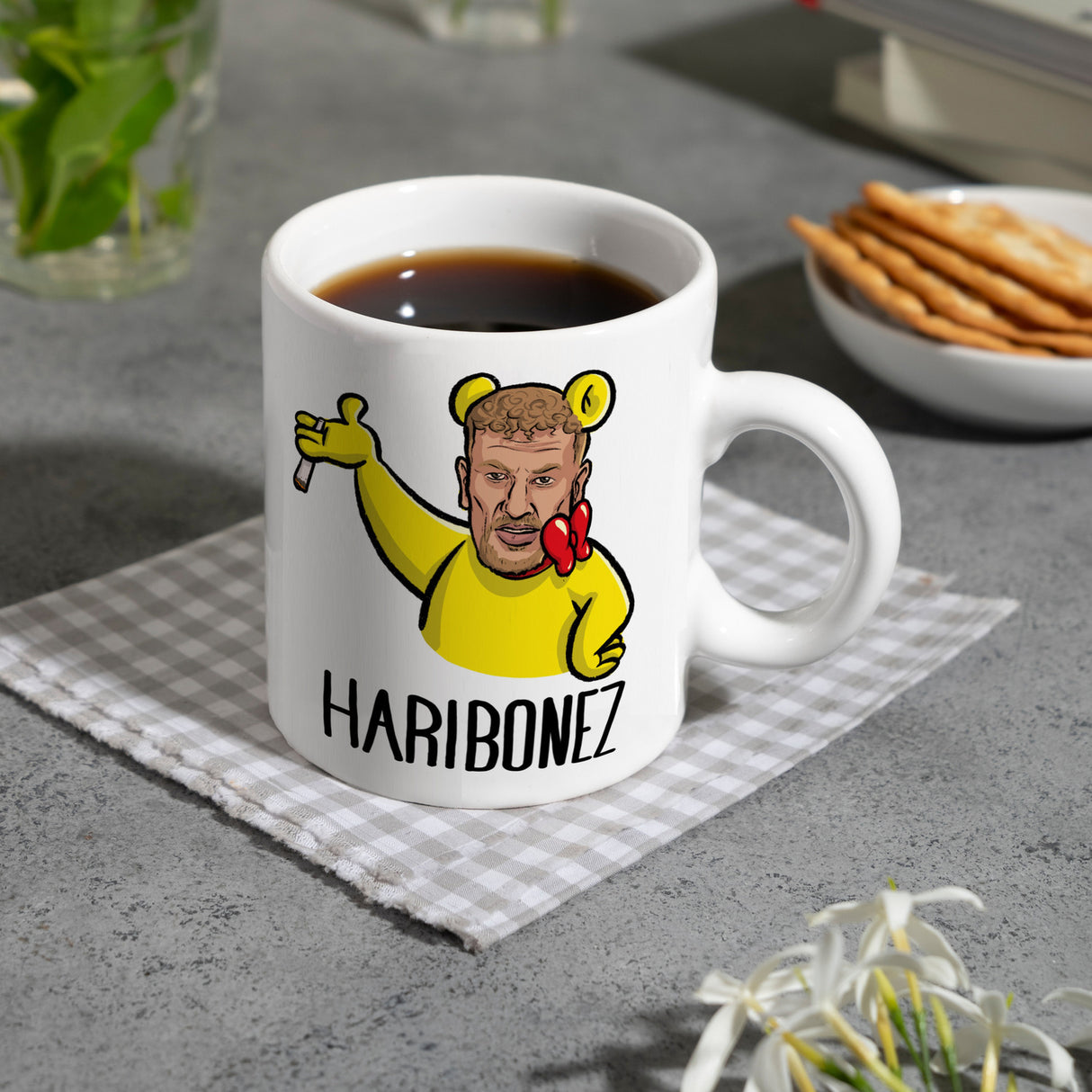 Rapper-Wortspiel Kaffeebecher Haribonez Tasse für einen Rap-Fan
