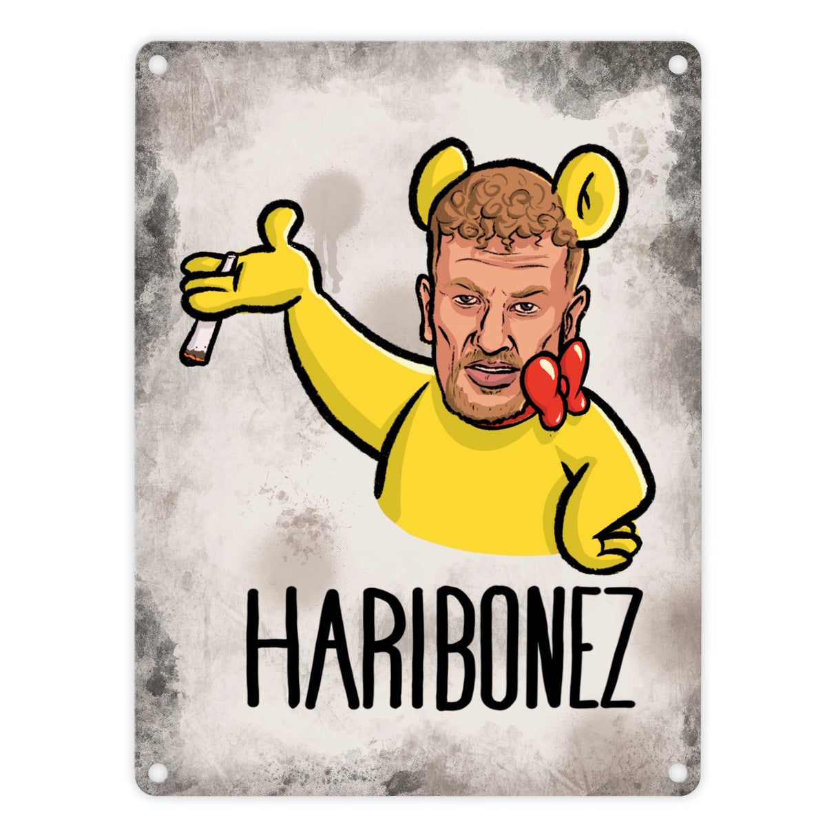 Rapper-Wortspiel Metallschild Haribonez Dekoschild für einen Rap-Fan