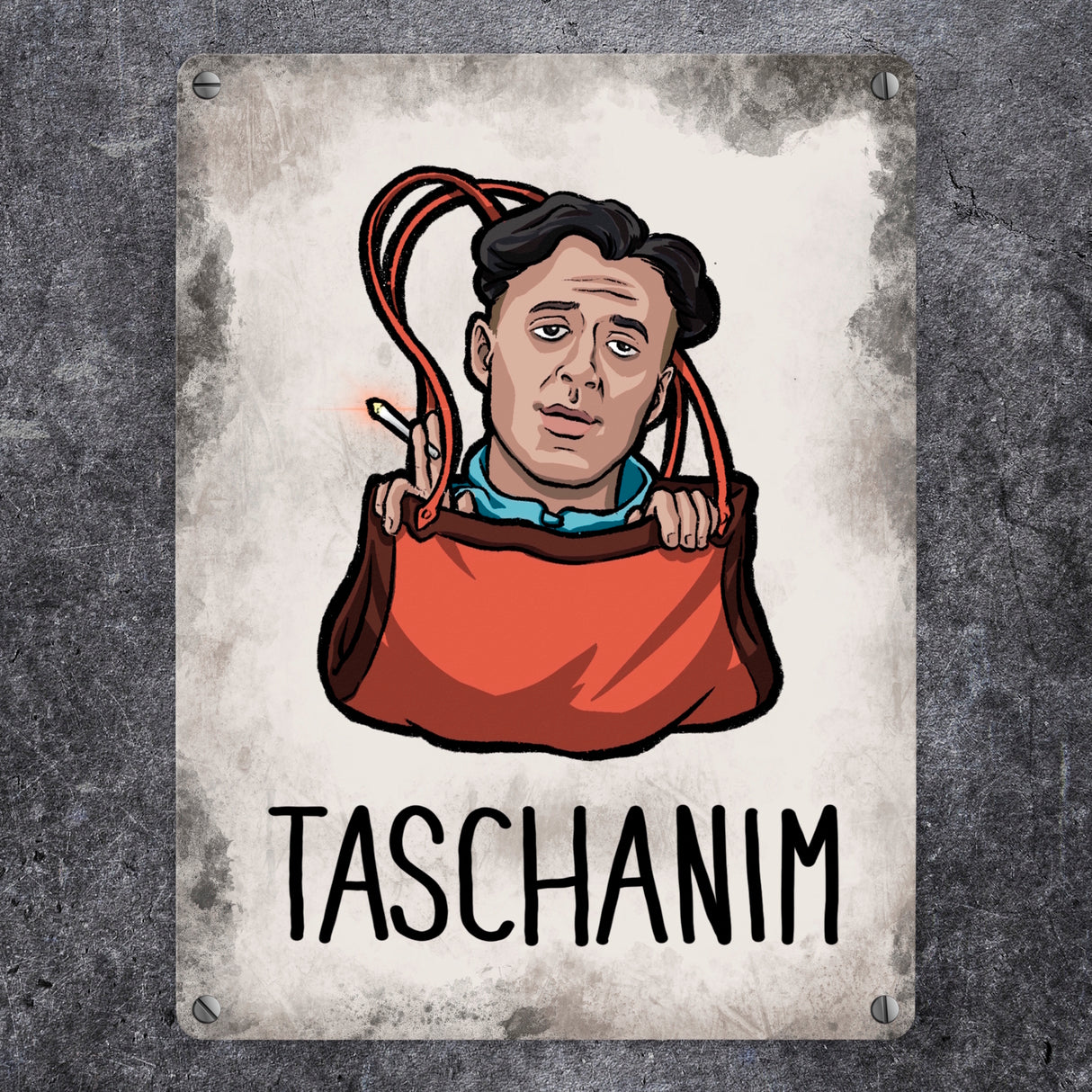 Rapper-Wortspiel Metallschild Taschanim Dekoschild für einen Rap-Fan