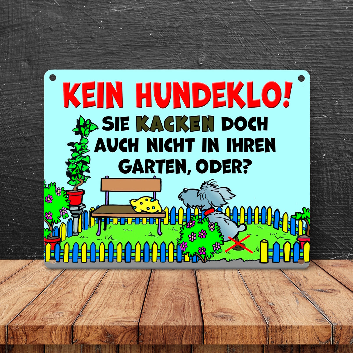 Kein Hundeklo Metallschild als Hinweis für den Garten oder das Grundstück