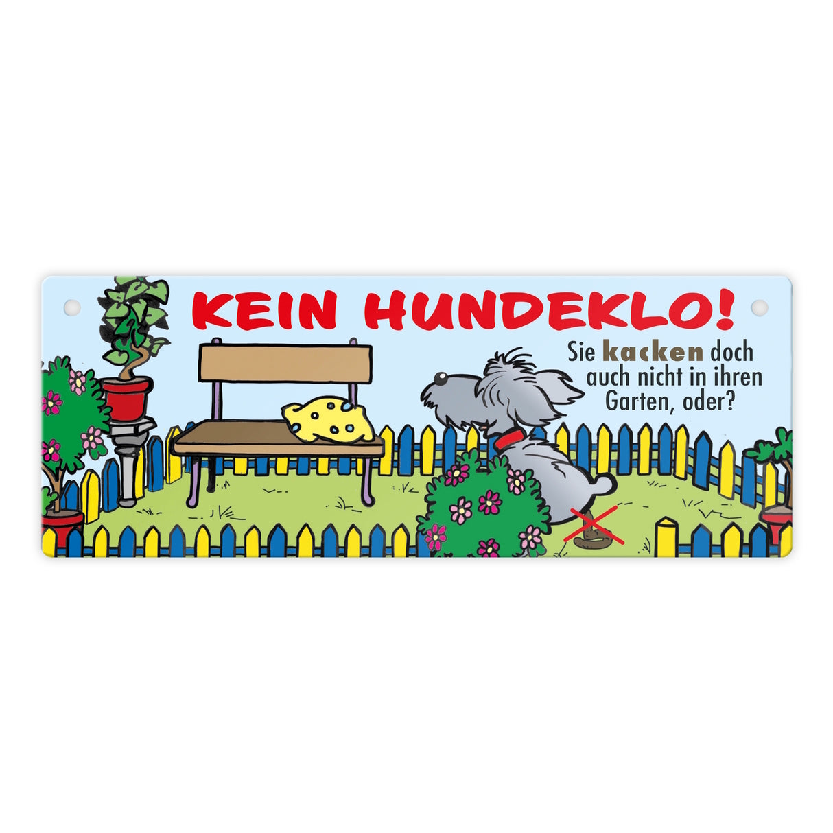 Kein Hundeklo Metallschild als Hinweis für den Garten oder das Grundstück