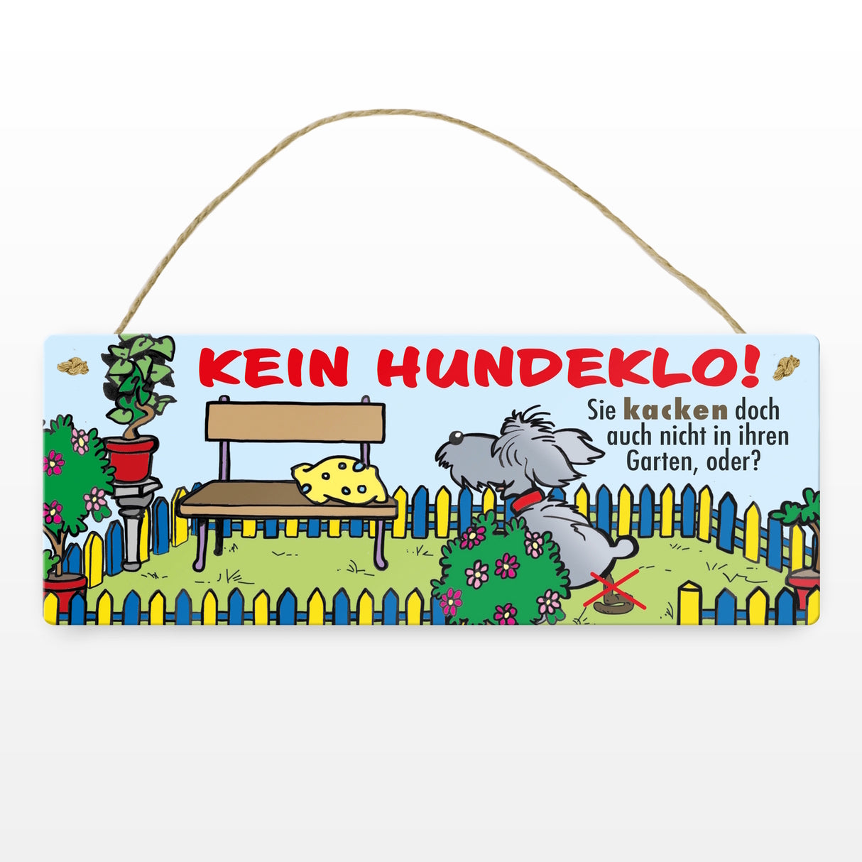 Kein Hundeklo Metallschild als Hinweis für den Garten oder das Grundstück