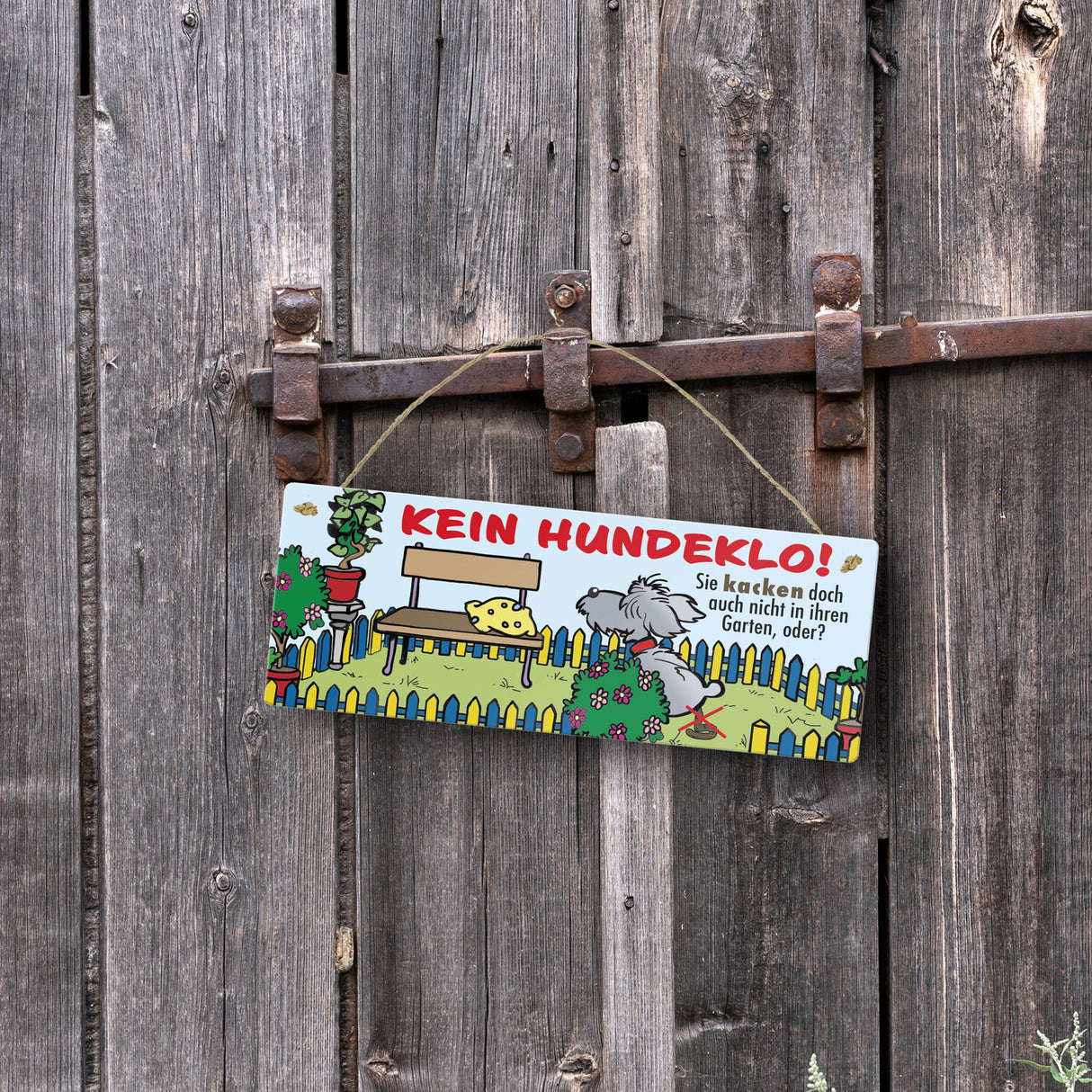 Kein Hundeklo Metallschild als Hinweis für den Garten oder das Grundstück