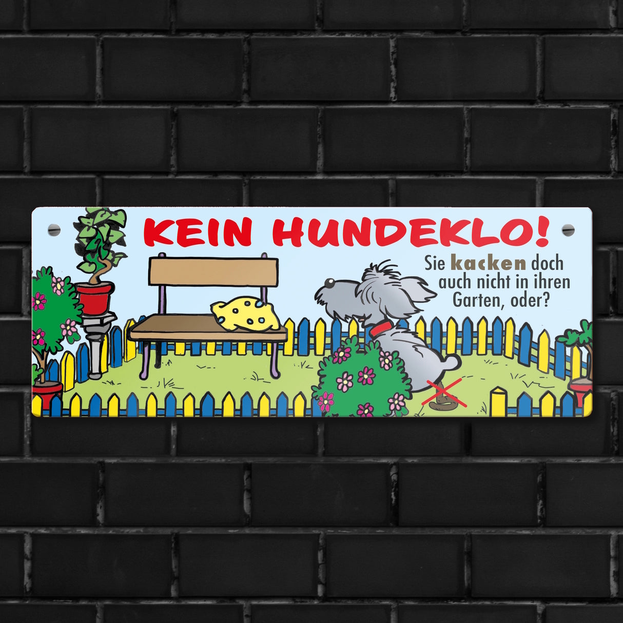 Kein Hundeklo Metallschild als Hinweis für den Garten oder das Grundstück