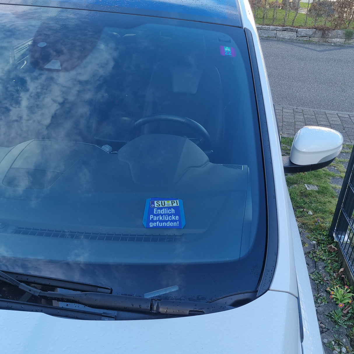 SU-PI endlich Parklücke gefunden! Parkscheibe mit 2 Einkaufswagenchips