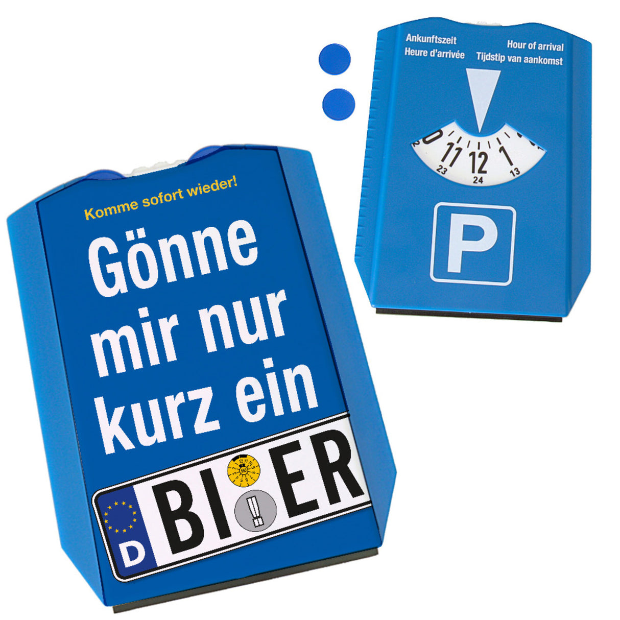 Gönne mir nur kurz ein Bier Parkscheibe mit 2 Einkaufswagenchips für Biertrinker