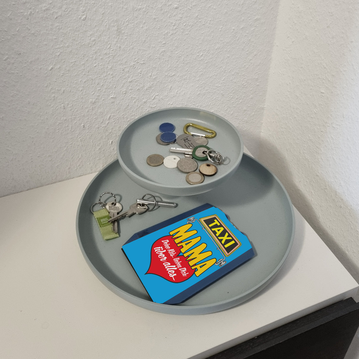 TAXI Mama deine Kids lieben dich Parkscheibe in mit 2 Einkaufswagenchips
