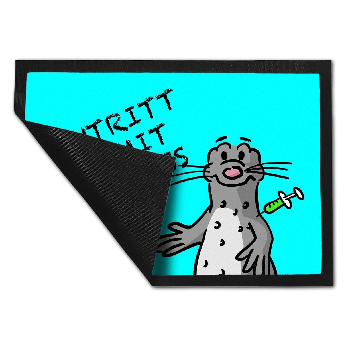 Eintritt nur mit Impfpass Fußmatte mit geimpften Seeleopard