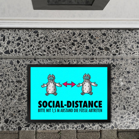 Social-Distance Fußmatte mit Seeleoparden für die Abstandsregelung