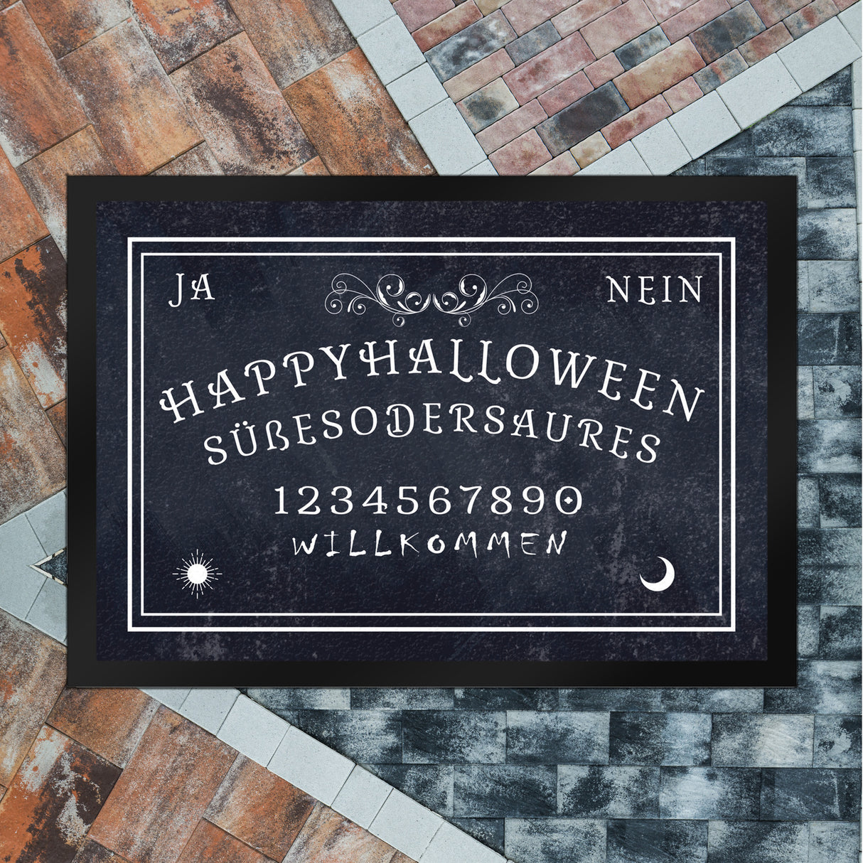 Fußmatte im Ouija Brett Design - Happy Halloween Süßes oder Saures