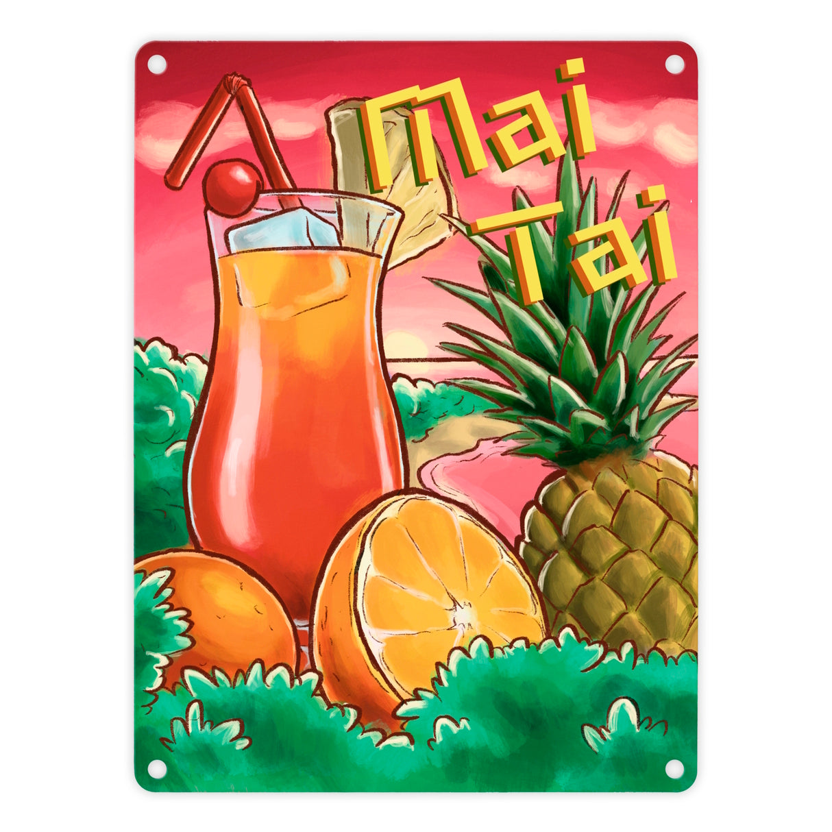 Mai Tai Metallschild - the Cocktail Series mit Retro Motiv