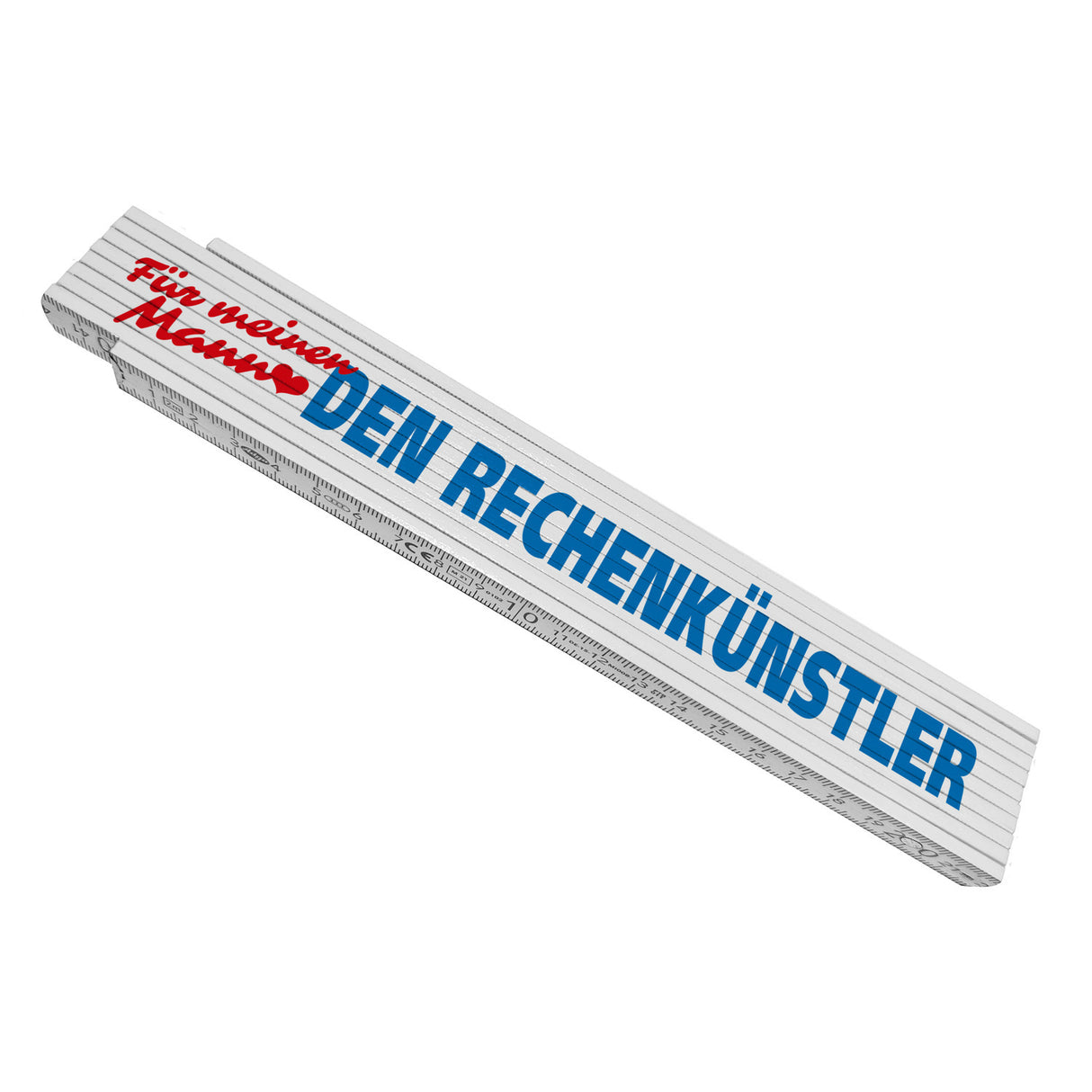 Meterstab aus Holz Für meinen Mann den Rechenkünstler mit 2 Einkaufswagenchips