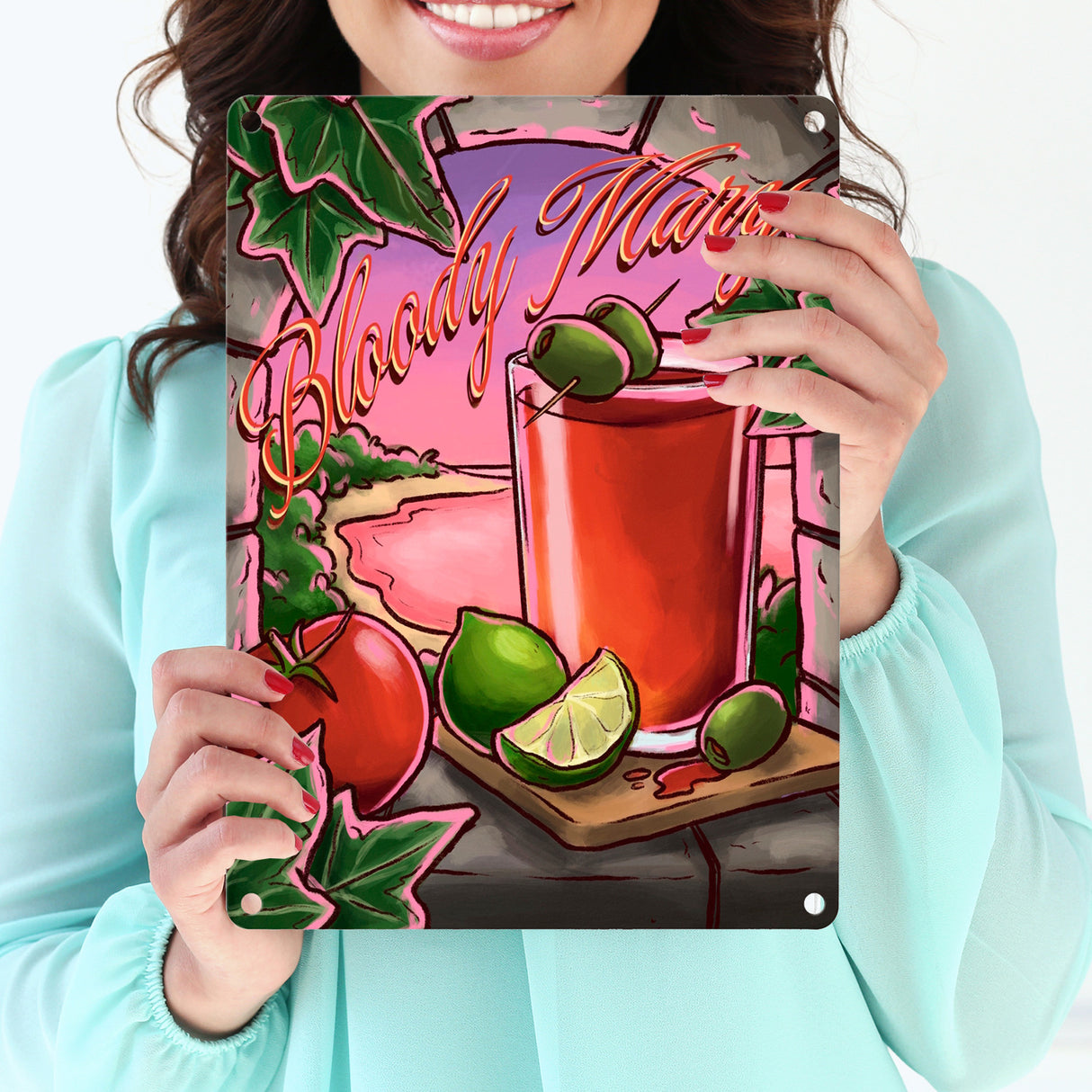 Bloody Mary Metallschild - The Cocktail Series - mit Retro Drink Motiv